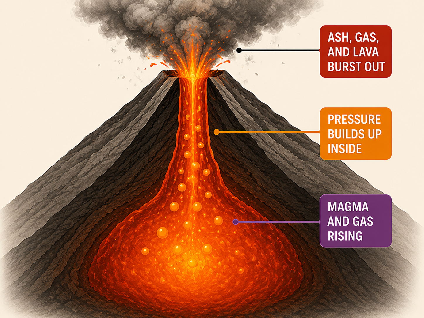 What Makes a Volcano Erupt? Pressure, Magma, and Gas Explained Simply