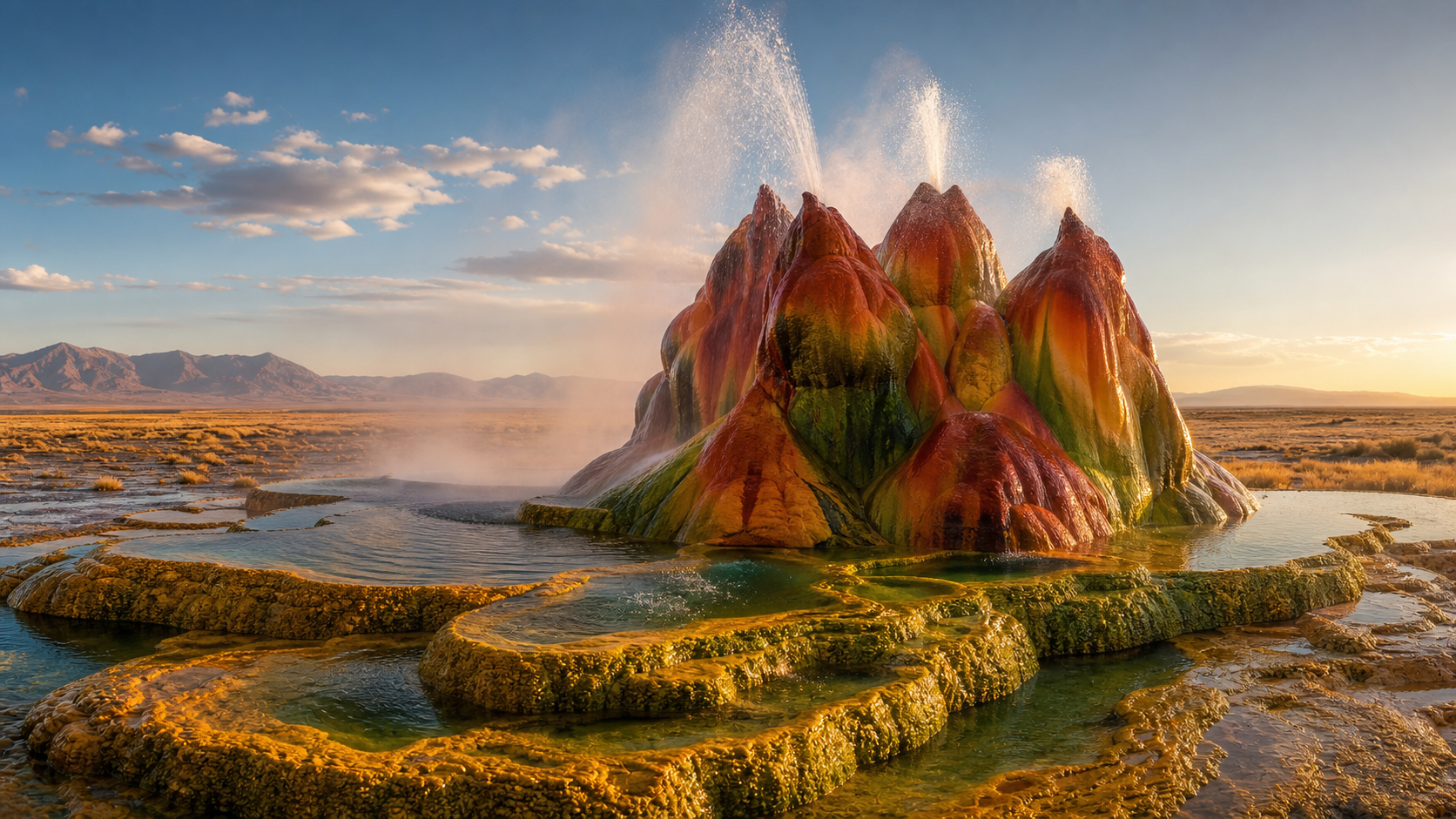 Fly Geyser's mineral colors come from heat-loving algae