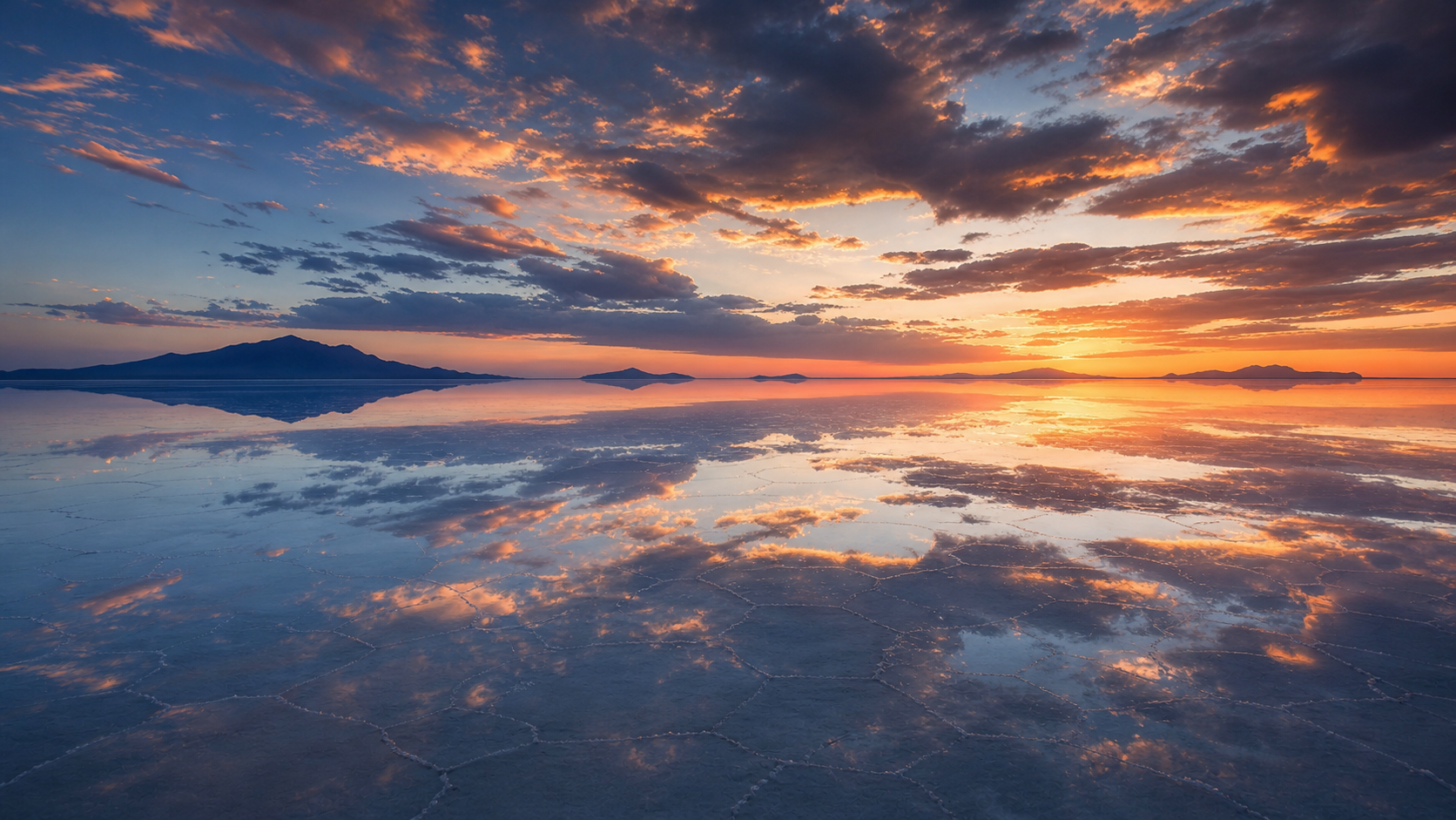 Salar de Uyuni becomes a vast sky mirror in the wet season
